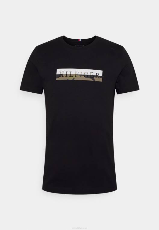 חולצת טריקו עם הדפס טי קמו גרפי NX207572 שָׁחוֹר Tommy Hilfiger