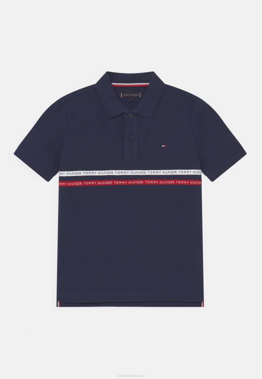 חולצת פולו טייפ NX207578 צי הדמדומים Tommy Hilfiger