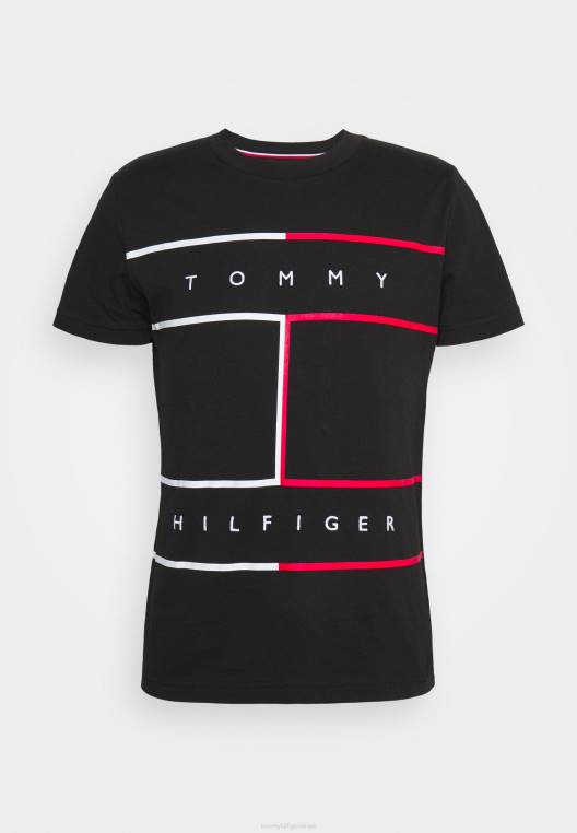 חולצת טריקו עם הדפס דגל גדול NX207587 שָׁחוֹר Tommy Hilfiger