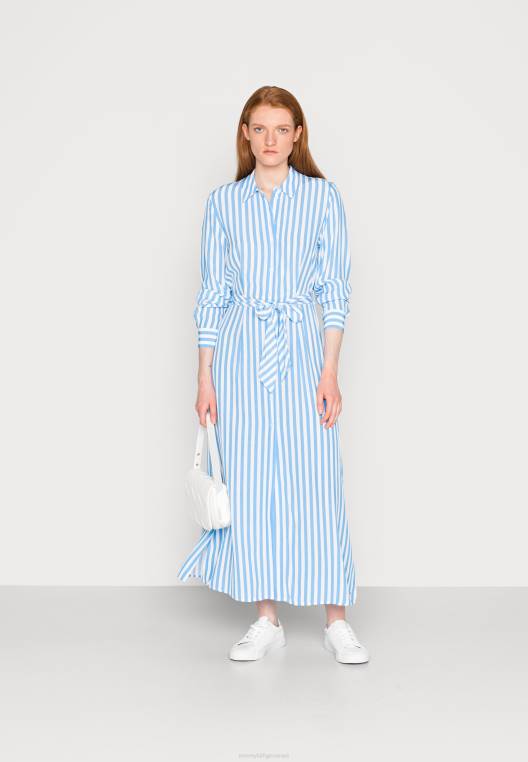 שמלת מקסי NX207592 banker stp/הידרנגאה כחול Tommy Hilfiger