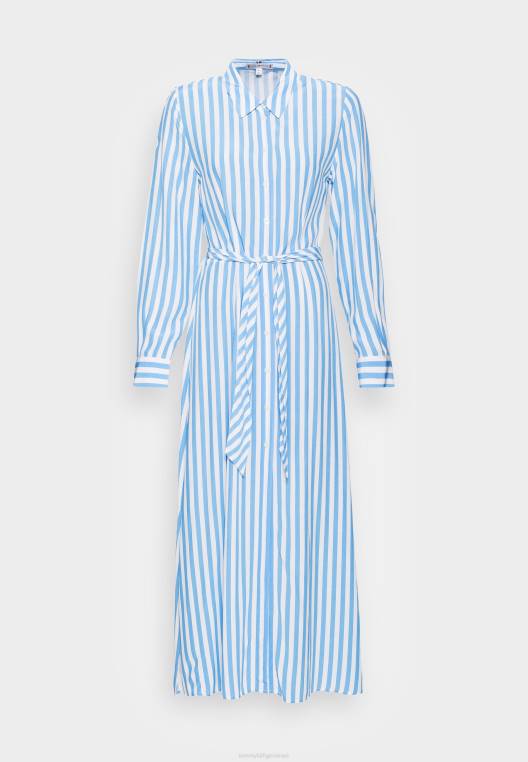 שמלת מקסי NX207592 banker stp/הידרנגאה כחול Tommy Hilfiger