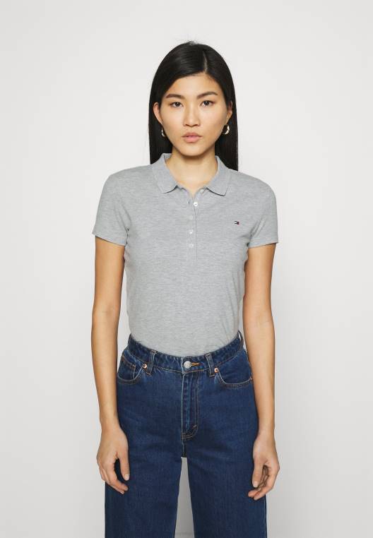חולצת פולו עם שרוולים קצרים NX207595 אברש אפור בהיר Tommy Hilfiger