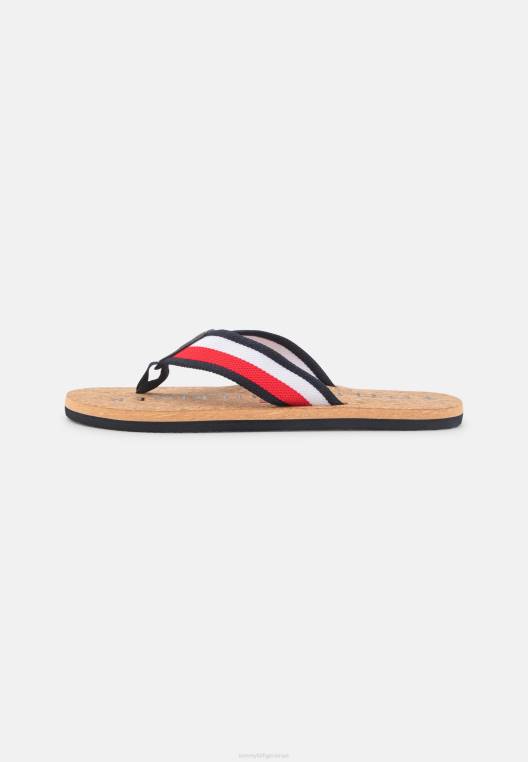 סנדלי טי בר על החוף NX207620 אדום לבן כחול Tommy Hilfiger