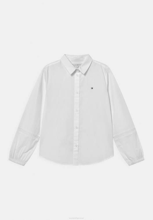 חולצה מוצקה NX207632 לבן Tommy Hilfiger