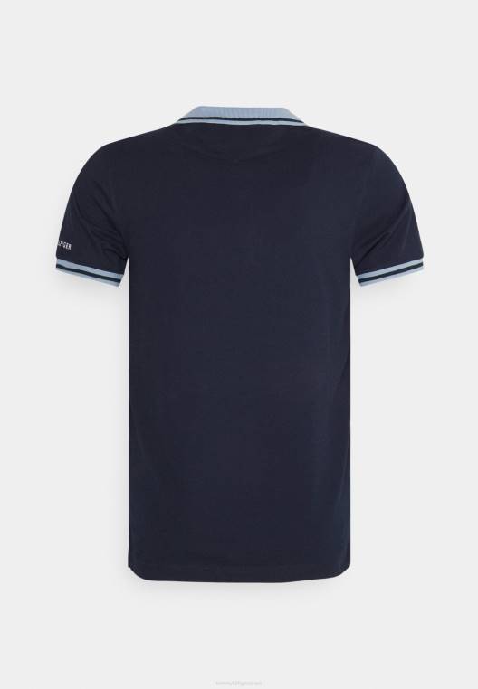 חולצת פולו דקה עם קצה נקי NX207637 שמיים מדבריים Tommy Hilfiger