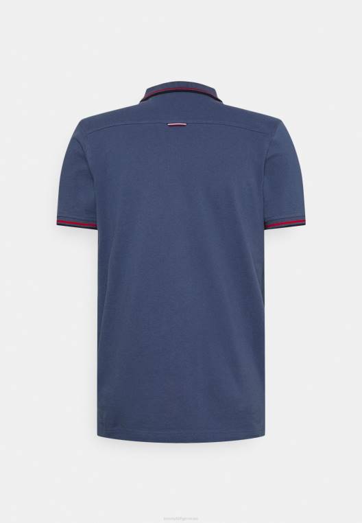 חולצת פולו עם קצה NX207647 אינדיגו דהוי Tommy Hilfiger