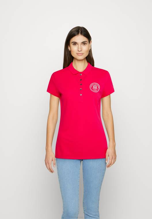 חולצת פולו עיגול דקה NX207660 פאר ורוד Tommy Hilfiger