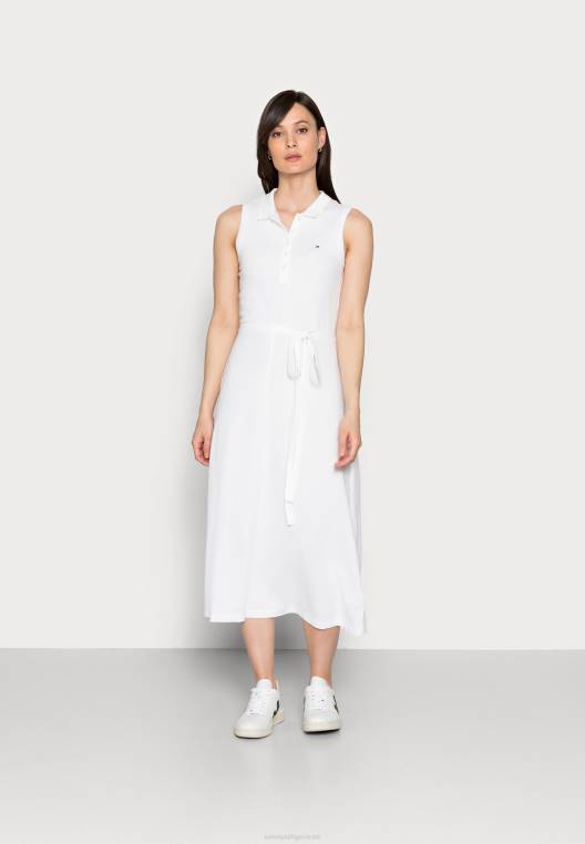 שמלת חולצת שמלת מידי NX207671 לבן Tommy Hilfiger