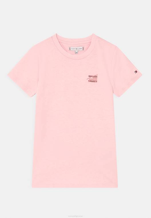 חולצת טריקו בסיסית עם תסריט צבע טבעי NX207678 וָרוֹד Tommy Hilfiger