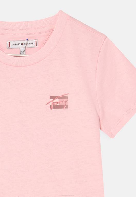 חולצת טריקו בסיסית עם תסריט צבע טבעי NX207678 וָרוֹד Tommy Hilfiger