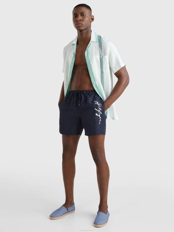 מכנסי ים קצרים בהתאמה רגילה NX20767 שמיים מדבריים Tommy Hilfiger
