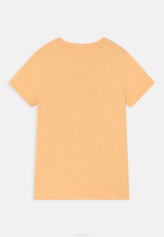 חולצת טריקו בסיסית עם תסריט צבע טבעי NX207705 צהוב ערבה Tommy Hilfiger