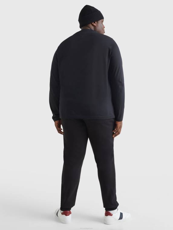 בתוספת חולצת טריקו עם שרוולים ארוכים בגזרה קלה NX20771 שָׁחוֹר Tommy Hilfiger