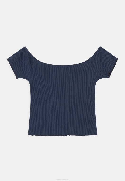 חולצת טריקו בהדפס אוף כתף NX207724 צי הדמדומים Tommy Hilfiger