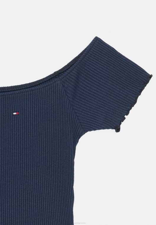 חולצת טריקו בהדפס אוף כתף NX207724 צי הדמדומים Tommy Hilfiger