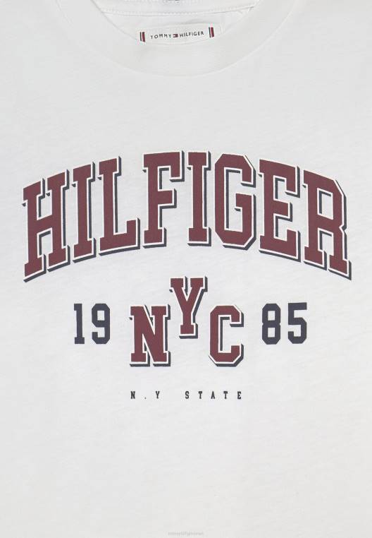 חולצת טריקו בהדפסה של חולצת טי בורסיטי NX207729 לבן Tommy Hilfiger