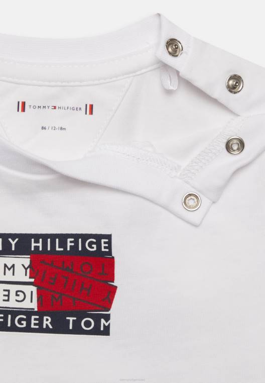 חולצת טריקו גרפית לתינוק טייפ בהדפס יוניסקס NX207743 לבן Tommy Hilfiger