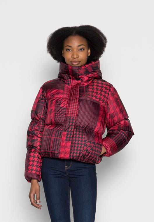 מעיל פוך פוך מודפס בסמל NX207750 אָדוֹם Tommy Hilfiger