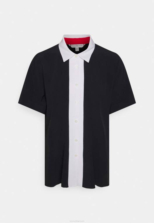 חולצת קולורבלוק מכופתרת NX207760 שמיים מדבריים Tommy Hilfiger