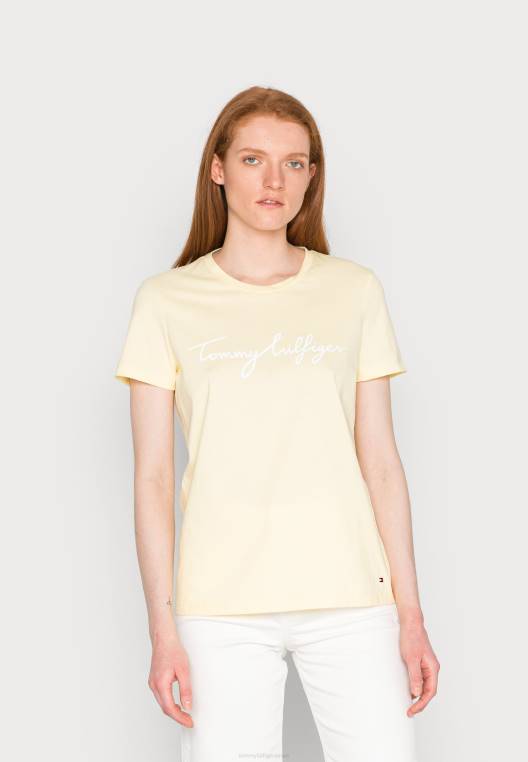 חולצת טריקו גרפית עם צווארון צווארון בהדפס טי NX207771 טוויסט לימון Tommy Hilfiger