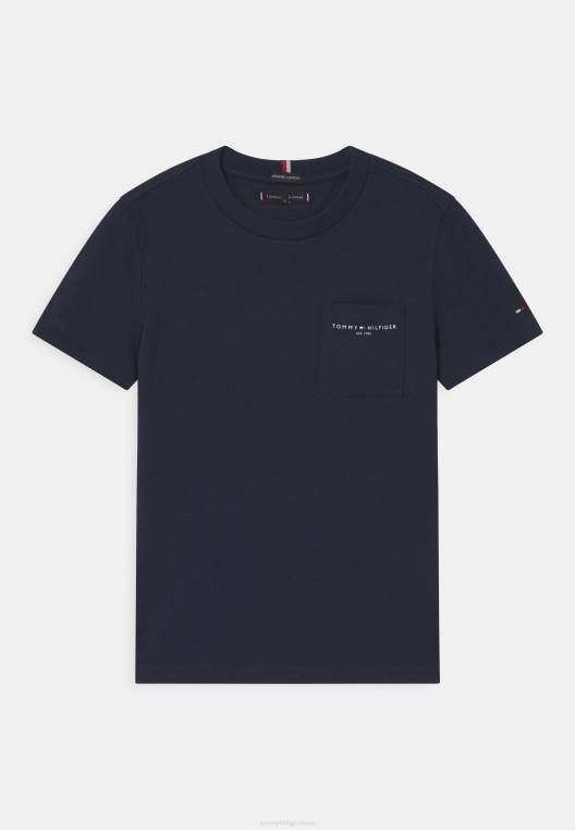חולצת טריקו בסיסית כיס חיונית NX207776 צי הדמדומים Tommy Hilfiger