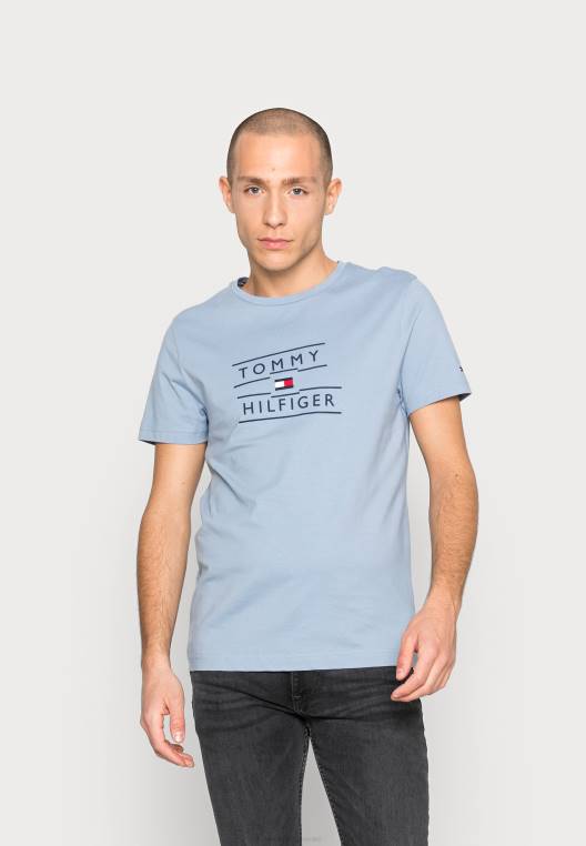 חולצת טריקו בהדפס יוניסקס מוערמים מודבקים NX207777 כחול שחר Tommy Hilfiger
