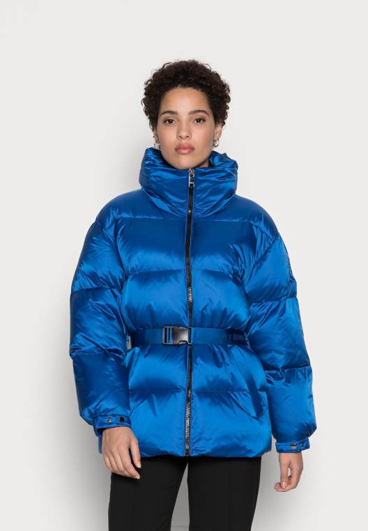 מעיל פוך עם חגורות פולי NX207784 אי יווני כחול Tommy Hilfiger