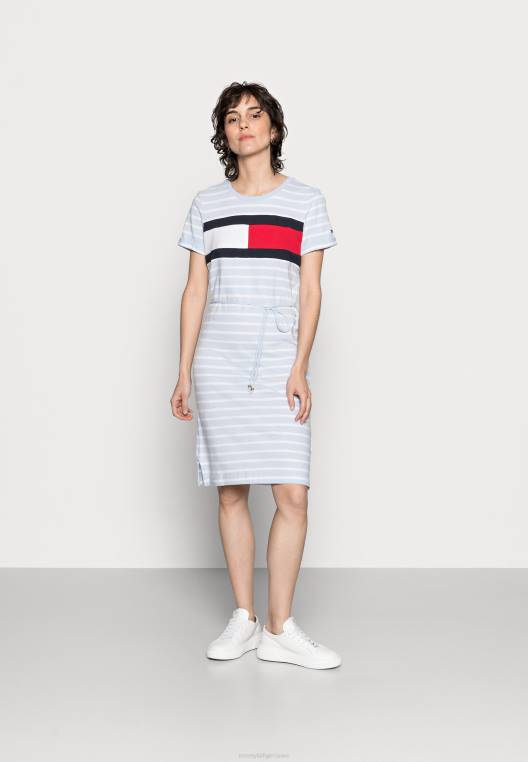 שמלת ג'רסי דגל קיץ NX207790 ברנטון קלאסי/כחול מבריק Tommy Hilfiger