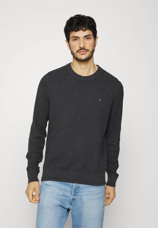 מגשר מבנה רשת צוואר צוואר NX207804 אברש אפור כהה Tommy Hilfiger