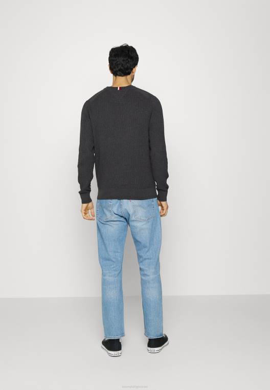 מגשר מבנה רשת צוואר צוואר NX207804 אברש אפור כהה Tommy Hilfiger