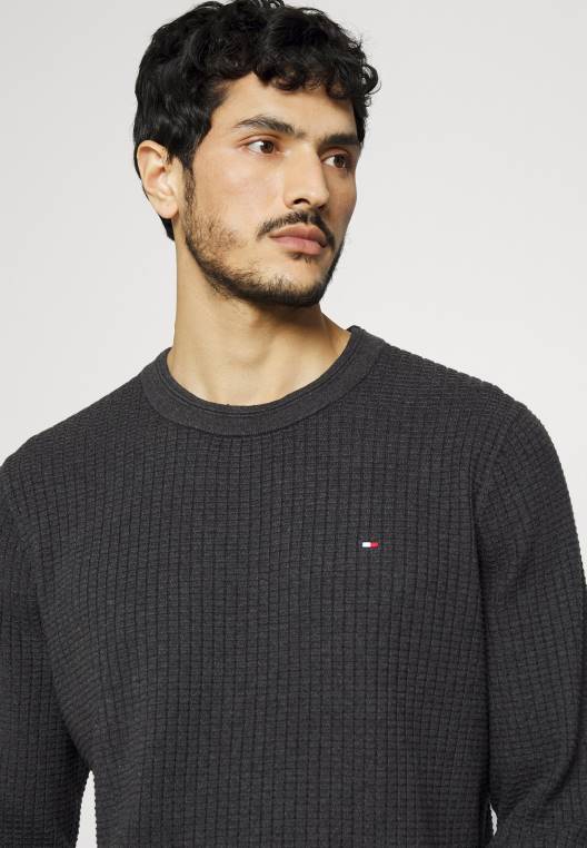 מגשר מבנה רשת צוואר צוואר NX207804 אברש אפור כהה Tommy Hilfiger