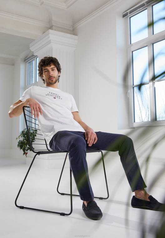 חולצה קטנה בהדפס גרפי במרכז NX207810 לבן Tommy Hilfiger