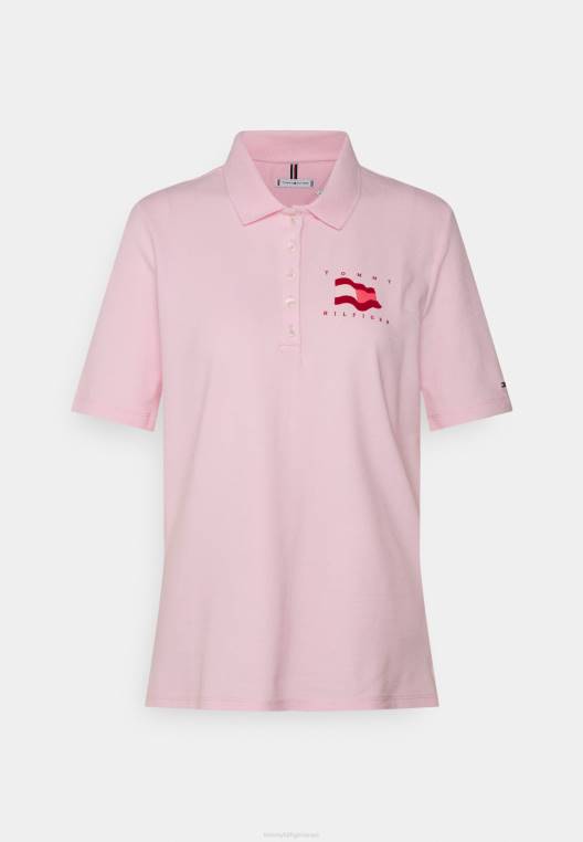 חולצת פולו דגל רגילה NX207812 ורוד פסטל Tommy Hilfiger