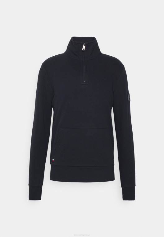 סווטשירט מדומה עם רוכסן NX207825 שמיים מדבריים Tommy Hilfiger