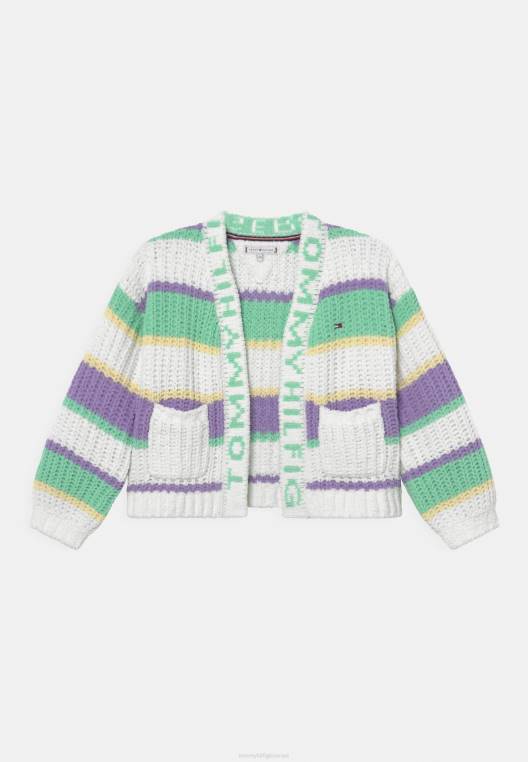 קרדיגן פסים רכים NX207840 צבע קרם Tommy Hilfiger