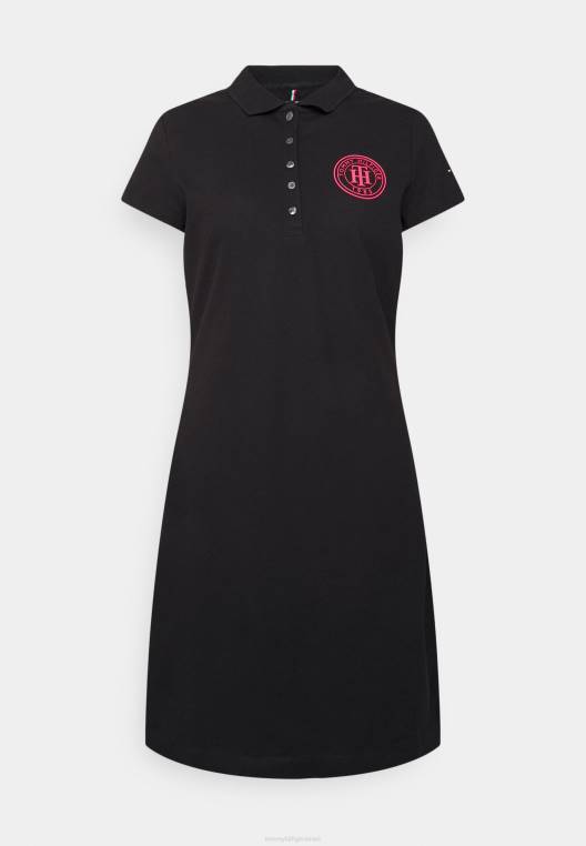 שמלת יום קצרה במעגל דק NX207852 שָׁחוֹר Tommy Hilfiger
