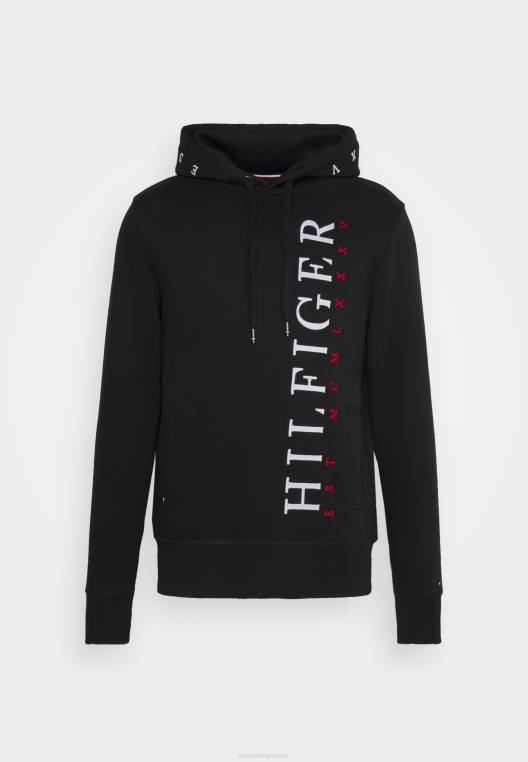 סווטשירט עם קפוצ'ון אנכי NX207853 שָׁחוֹר Tommy Hilfiger