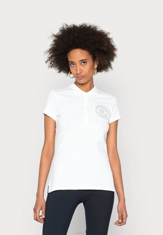 חולצת פולו קריסטל דקה NX207857 אופטי לבן Tommy Hilfiger