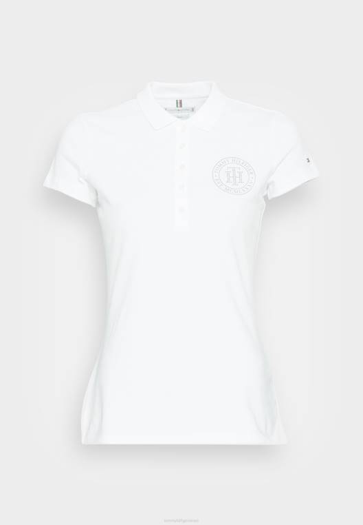 חולצת פולו קריסטל דקה NX207857 אופטי לבן Tommy Hilfiger
