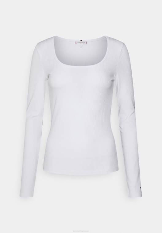 חלק עליון מרובע עם שרוולים ארוכים NX207859 לבן Tommy Hilfiger