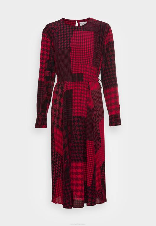 שמלת מידי שמלת יום טלאים סמל NX207869 אָדוֹם Tommy Hilfiger