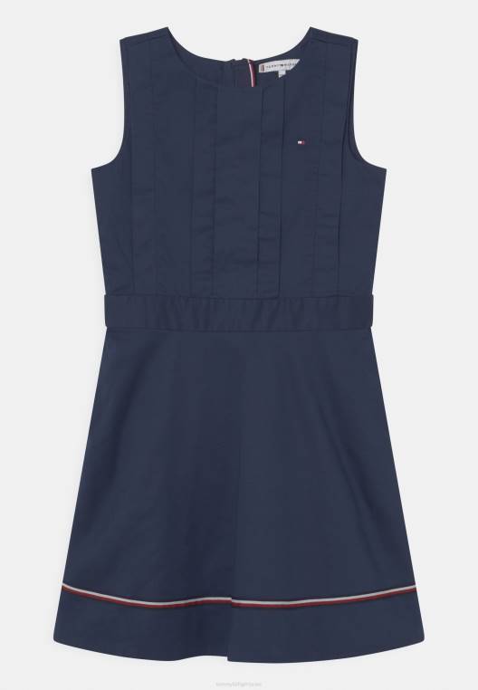 שמלת קוקטייל שמלת פסים גלובלית/שמלת מסיבה NX207897 צי הדמדומים Tommy Hilfiger