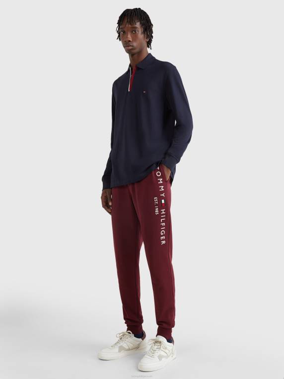 פולו עם רוכסן שרוולים ארוכים בהתאמה רגילה NX20789 שמיים מדבריים Tommy Hilfiger