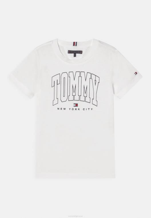 חולצת טריקו מודגשת עם הדפס לוגו של אוניברסיטה NX207910 לבן Tommy Hilfiger