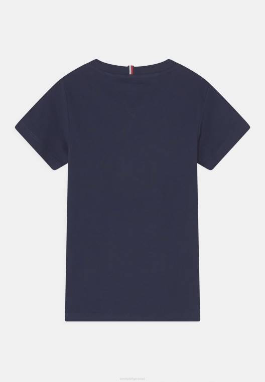 חולצת טריקו מודגשת עם הדפס לוגו של אוניברסיטה NX207911 צי הדמדומים Tommy Hilfiger