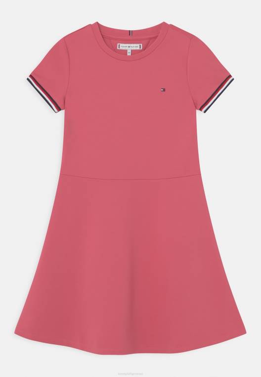 שמלת ג'רסי שמלת פסים גלובלית NX207915 אבטיח עמוק Tommy Hilfiger