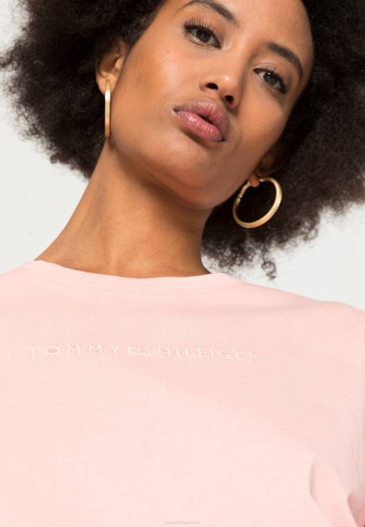 חולצת טריקו בסיסית בצבע מינרלי רגיל NX207917 שימי אלמוגים Tommy Hilfiger