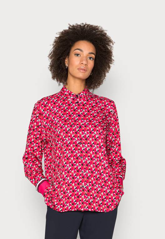 פלור חולצה מכופתרת רגועה NX207928 אי גיאוגרפי/ורוד גדול Tommy Hilfiger