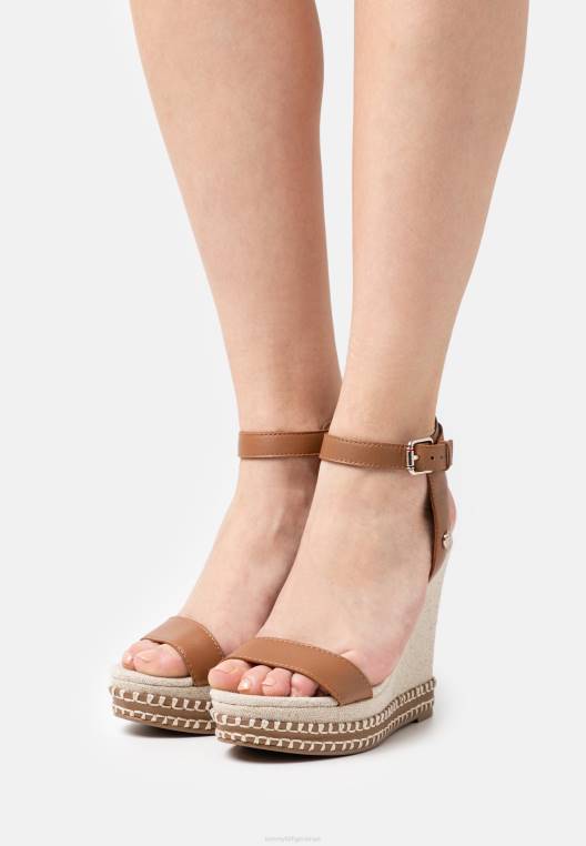 סנדלי פלטפורמת טריז מוגבהים NX207929 קוניאק קיץ Tommy Hilfiger
