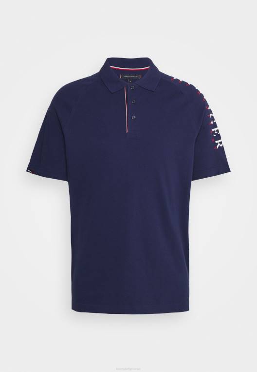 חולצת פולו רגילה עם לוגו שרוול NX207930 חיל הים ייל Tommy Hilfiger